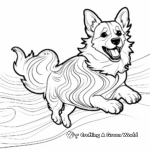 Energetic Corgi in Action Coloring Pages 1