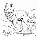 Energetic Grey Wolf Hunting Coloring Pages 3