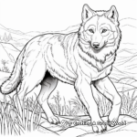 Energetic Grey Wolf Hunting Coloring Pages 4