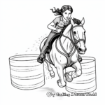 Energetic Rodeo Barrel Racing Coloring Pages 1