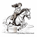 Energetic Rodeo Barrel Racing Coloring Pages 2
