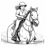 Energetic Rodeo Barrel Racing Coloring Pages 3