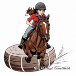 Energetic Rodeo Barrel Racing Coloring Pages 4