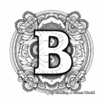 Engaging Letter 'B' Mandala Coloring Pages for Adults 2