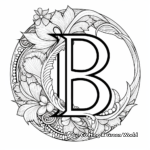 Engaging Letter 'B' Mandala Coloring Pages for Adults 3