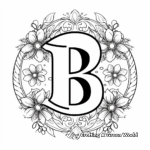 Engaging Letter 'B' Mandala Coloring Pages for Adults 4