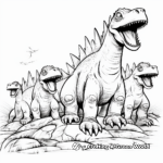 Enjoyable Herd of Hadrosaurs Coloring Pages 3