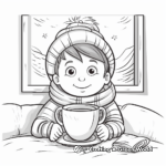 Enjoying Hot Cocoa on a Rainy Day: Indoor Scene Coloring Pages 2