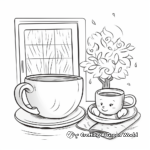 Enjoying Hot Cocoa on a Rainy Day: Indoor Scene Coloring Pages 3