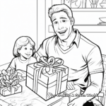 Entertaining Dad Surprised with Birthday Present Coloring Pages 1