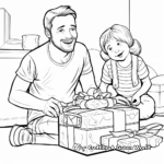 Entertaining Dad Surprised with Birthday Present Coloring Pages 2