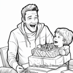 Entertaining Dad Surprised with Birthday Present Coloring Pages 3
