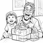 Entertaining Dad Surprised with Birthday Present Coloring Pages 4
