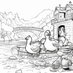 Entertaining Duck Race Coloring Pages 1