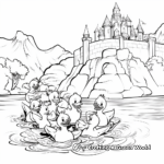 Entertaining Duck Race Coloring Pages 2