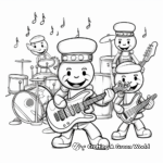 Entertaining Gingerbread Music Band Coloring Pages 1
