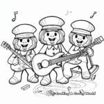 Entertaining Gingerbread Music Band Coloring Pages 2