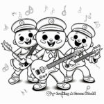 Entertaining Gingerbread Music Band Coloring Pages 4