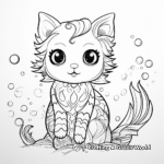 Ethereal Mermaid Cat Coloring Pages for Spiritual Work 3