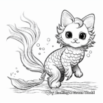Ethereal Mermaid Cat Coloring Pages for Spiritual Work 4