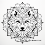 Ethereal Wolf Spirit Mandala Coloring Pages 3