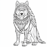 Ethnic Wolf: Native American Inspired Coloring Pages 1