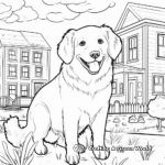 Everyday Life of Golden Retrievers Coloring Pages 2
