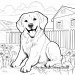 Everyday Life of Golden Retrievers Coloring Pages 4