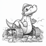 Excavating Dinosaurs with Excavators Coloring Pages 2
