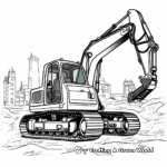 Excavator and Groundbreaking Coloring Pages 3