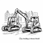 Excavator Family Coloring Pages: Loader, Bulldozer, and Dump Truck 1