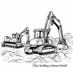 Excavator Family Coloring Pages: Loader, Bulldozer, and Dump Truck 3