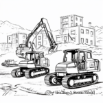 Excavator Family Coloring Pages: Loader, Bulldozer, and Dump Truck 4