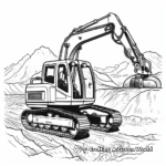 Excavator in the Quarry Scene Coloring Pages 1