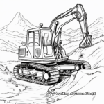 Excavator in the Quarry Scene Coloring Pages 2