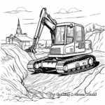 Excavator in the Quarry Scene Coloring Pages 3