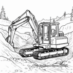 Excavator in the Quarry Scene Coloring Pages 4