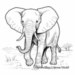 Exciting African Elephant Coloring Pages 1