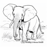 Exciting African Elephant Coloring Pages 4