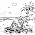 Exciting Bonfire on the Beach Coloring Pages 2