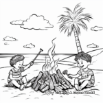 Exciting Bonfire on the Beach Coloring Pages 3