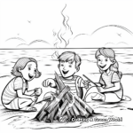 Exciting Bonfire on the Beach Coloring Pages 4