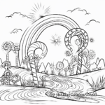 Exciting Candy Cane Rainbows Coloring Pages 2
