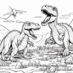 Exciting Dinosaur Battle Scene Coloring Pages 2
