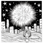 Exciting Fourth of July Fireworks Holiday Coloring Pages for Kids 1