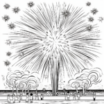 Exciting Fourth of July Fireworks Holiday Coloring Pages for Kids 2