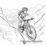 Exciting Mountain Bike Trail Coloring Page 1