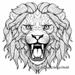 Exciting Roaring Lion Face Coloring Pages 3
