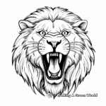 Exciting Roaring Lion Face Coloring Pages 4