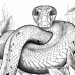 Exotic Amazon Rainforest: Anaconda Coloring Pages 1